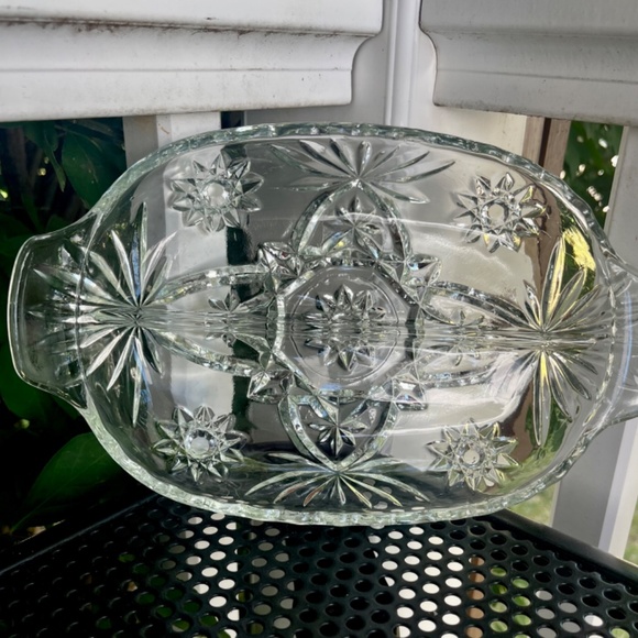 VINTAGE Anchor Hocking Star of David Relish Dish - Picture 5 of 5